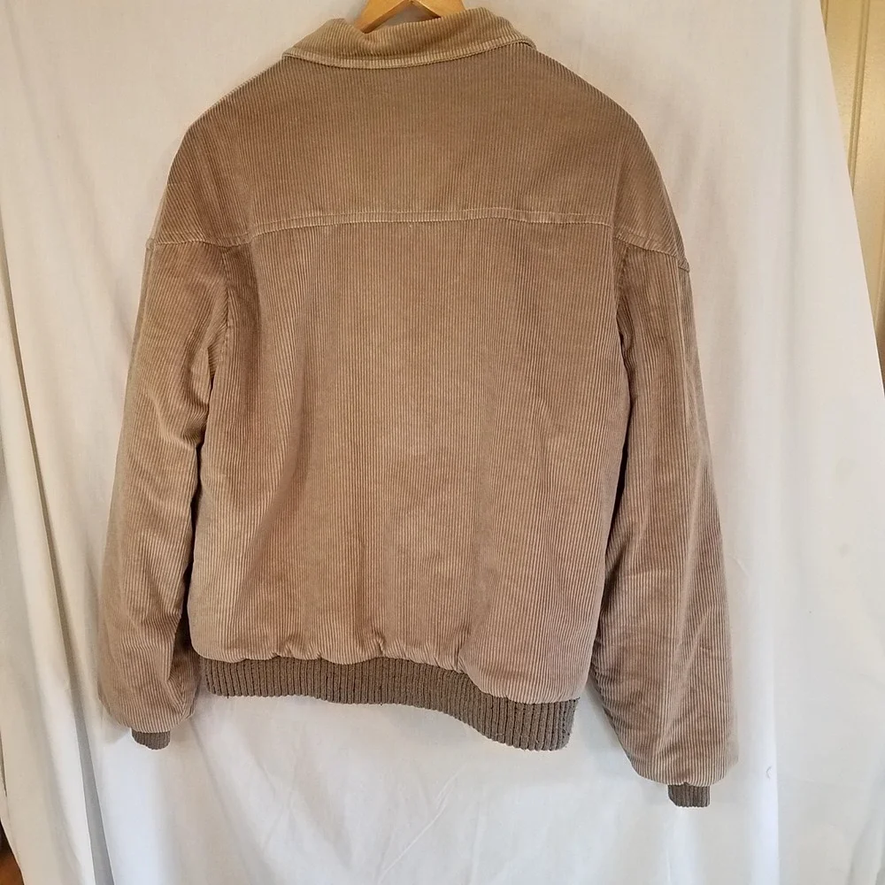 Manhattan Polo Club Corduroy‎ Jacket Mens L Sherpa Lined Bomber Made in USA Vtg